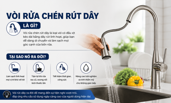 So sánh vòi rửa chén rút dây và vòi thường – nên chọn loại nào? 