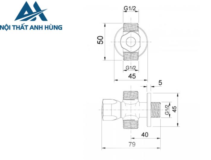 Van T Chia Nước Inax A-703-7 (Ø21) Xi