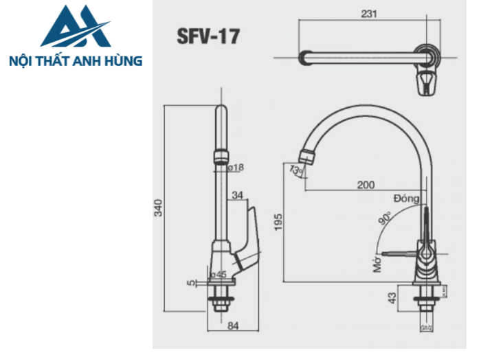 Vòi Bếp Inax SFV-17 Lạnh