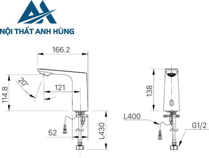 Vòi Cảm Ứng Inax AMV-91 Nước Lạnh Dùng Điện 220V