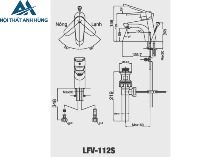 Vòi chậu lavabo nóng lạnh INAX LFV-112S