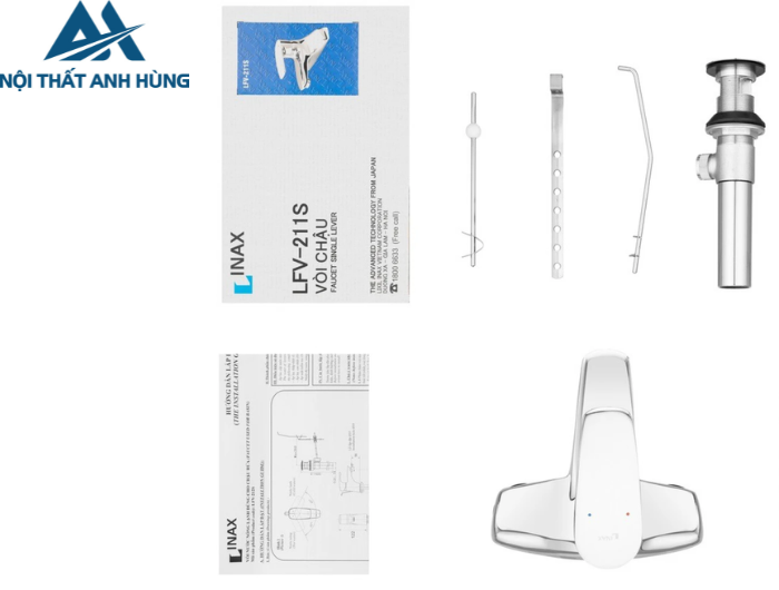 Vòi chậu lavabo nóng lạnh INAX LFV-211S