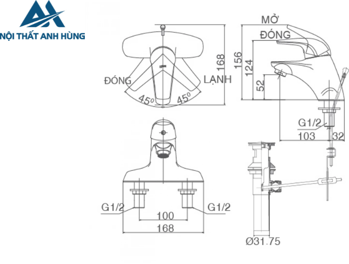 Vòi chậu lavabo nóng lạnh INAX LFV-3001S