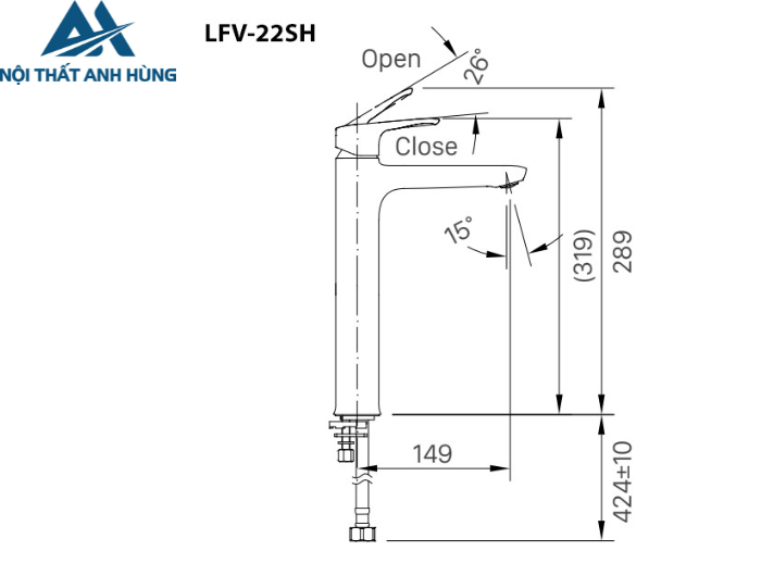 Vòi Chậu Rửa Lạnh Inax LFV-22SH Thân Cao