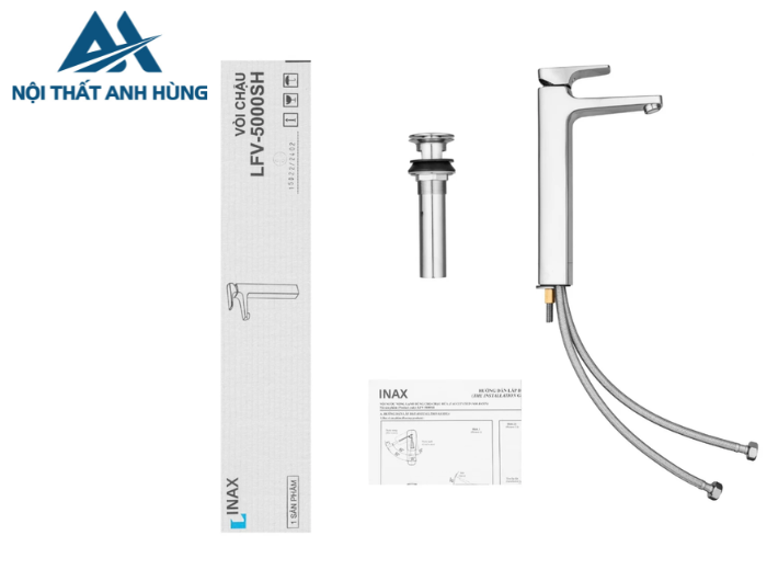 Vòi Lavabo Để Bàn Inax LFV-5000SH Cổ Cao Nóng Lạnh