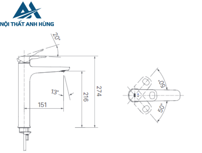 Vòi Lavabo Inax LFV-652SH Đặt Bàn Nóng Lạnh