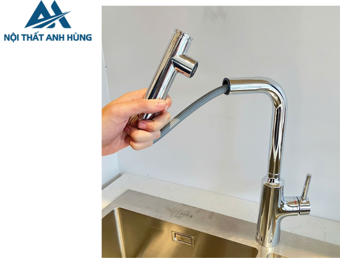 Vòi Rửa Chén Bát Inax SFV-907SX Nóng Lạnh Rút Dây