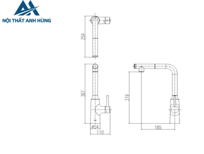 Vòi Rửa Chén Bát Inax SFV-907SX Nóng Lạnh Rút Dây