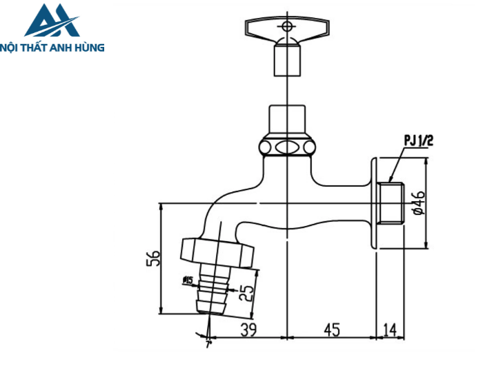 Vòi Rửa Nước Lạnh Inax LF-15G-13 Gắn Tường