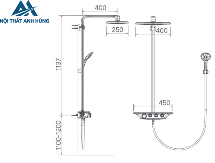 Vòi Sen Cây Nhiệt Độ Inax BFV-655T  Cao Cấp