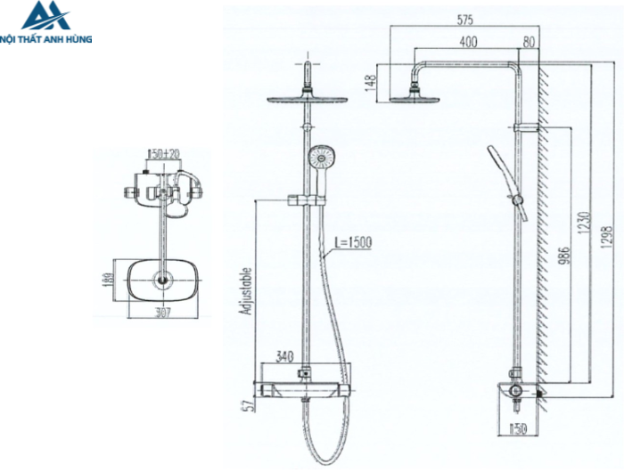 Vòi Sen Cây Tắm Inax BFV-619T Nhiệt Độ