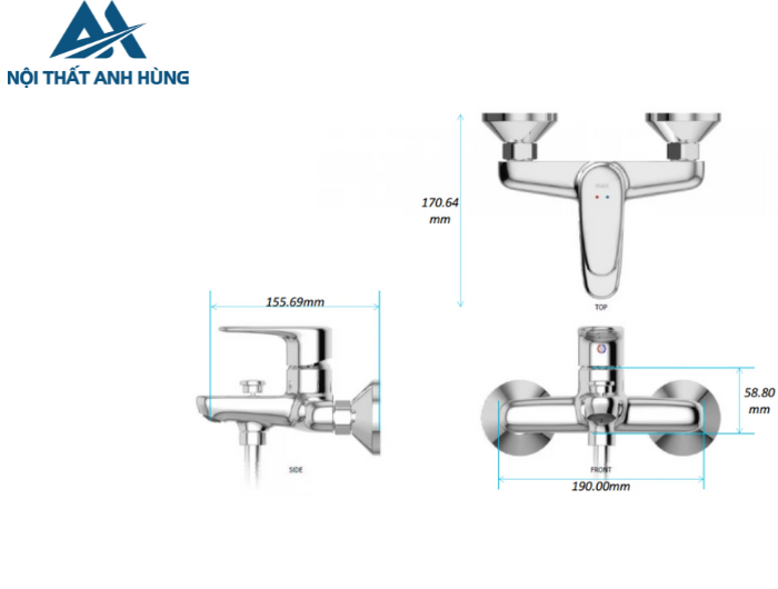 Vòi Sen Tắm Inax BFV-1113S-7C Tăng Áp Trắng Nóng Lạnh
