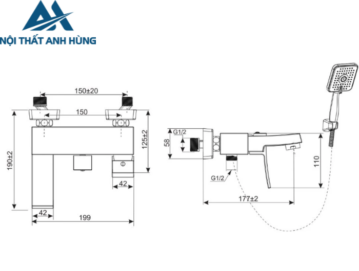 Vòi Sen Tắm Inax BFV-403S Nóng Lạnh
