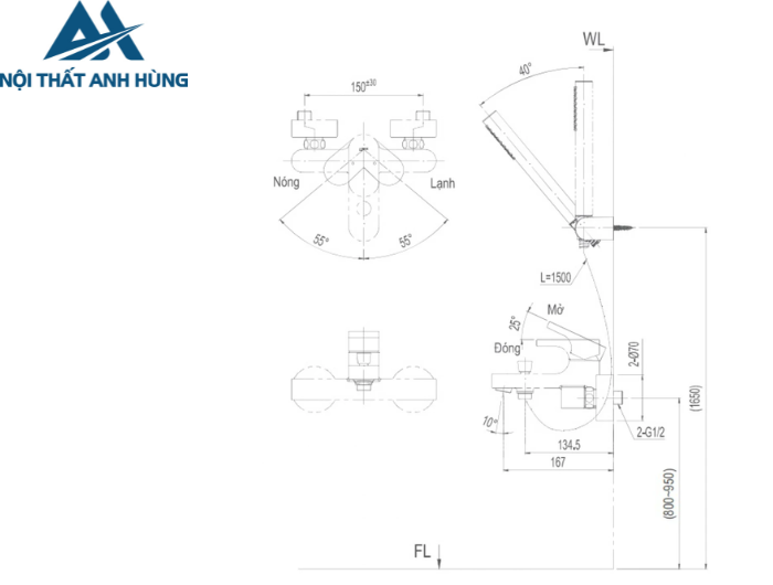 Vòi Sen Tắm Inax BFV-6003S Nóng Lạnh