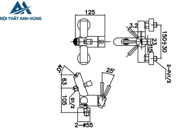 Vòi Sen Tắm Inax BFV-8000S Nóng lạnh