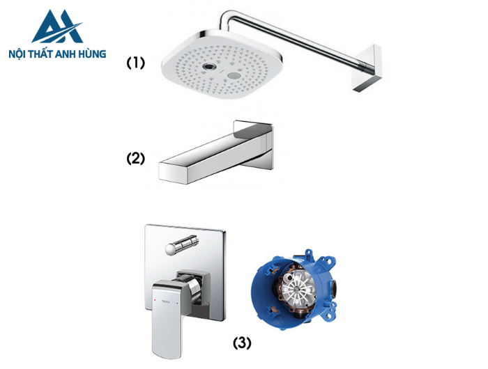 Sen tắm âm tường 2 đường nước TOTO TBW02004A TBG10001B TBG02304BA TBN01001B
