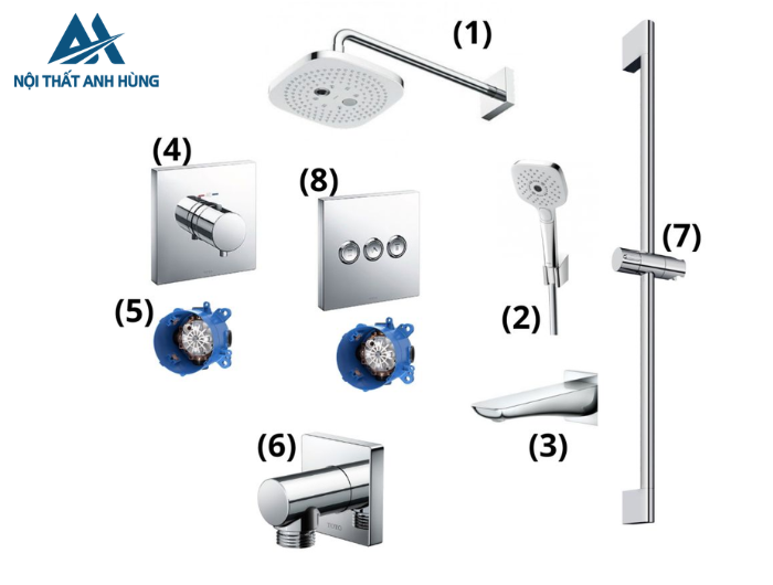 Sen tắm âm tường 3 đường nước nhiệt độ TOTO TBW02004A