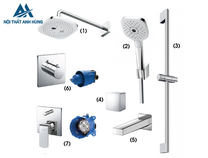 Sen tắm âm tường 3 đường nước nóng lạnh TOTO TBW02004A