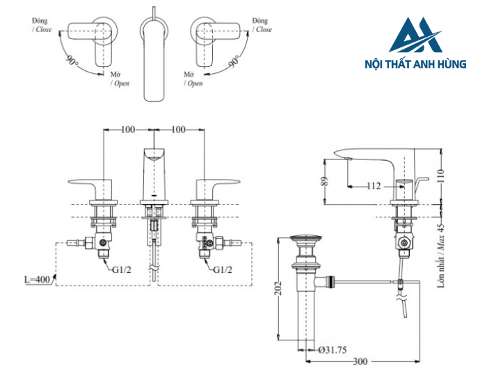 Vòi lavabo nóng lạnh TOTO TLG04201BB