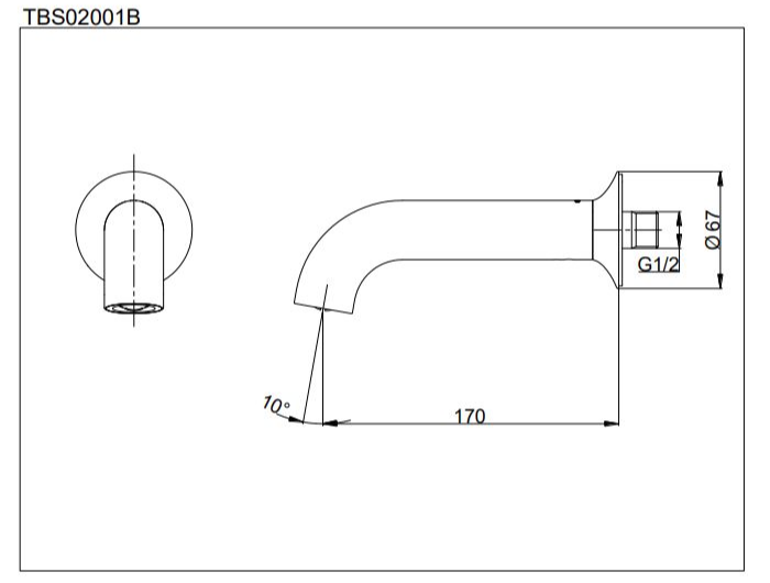 Vòi xả bồn âm tường TOTO TBS02001B