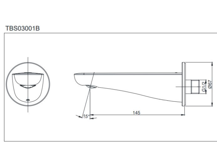 Vòi xả bồn âm tường TOTO TBS03001B
