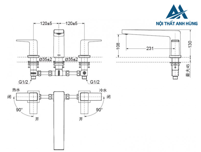 Vòi xả bồn tắm TOTO TBG10201B nóng lạnh