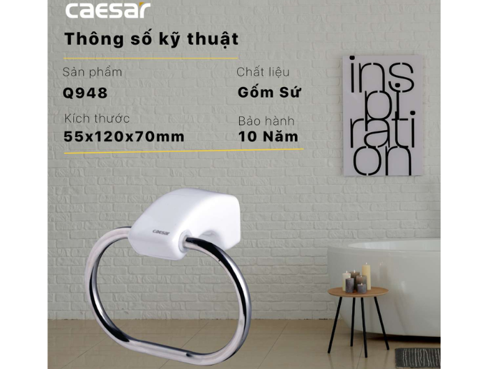 Vòng Treo Khăn Inox CAESAR Q948