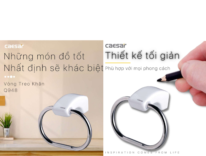 Vòng Treo Khăn Inox CAESAR Q948